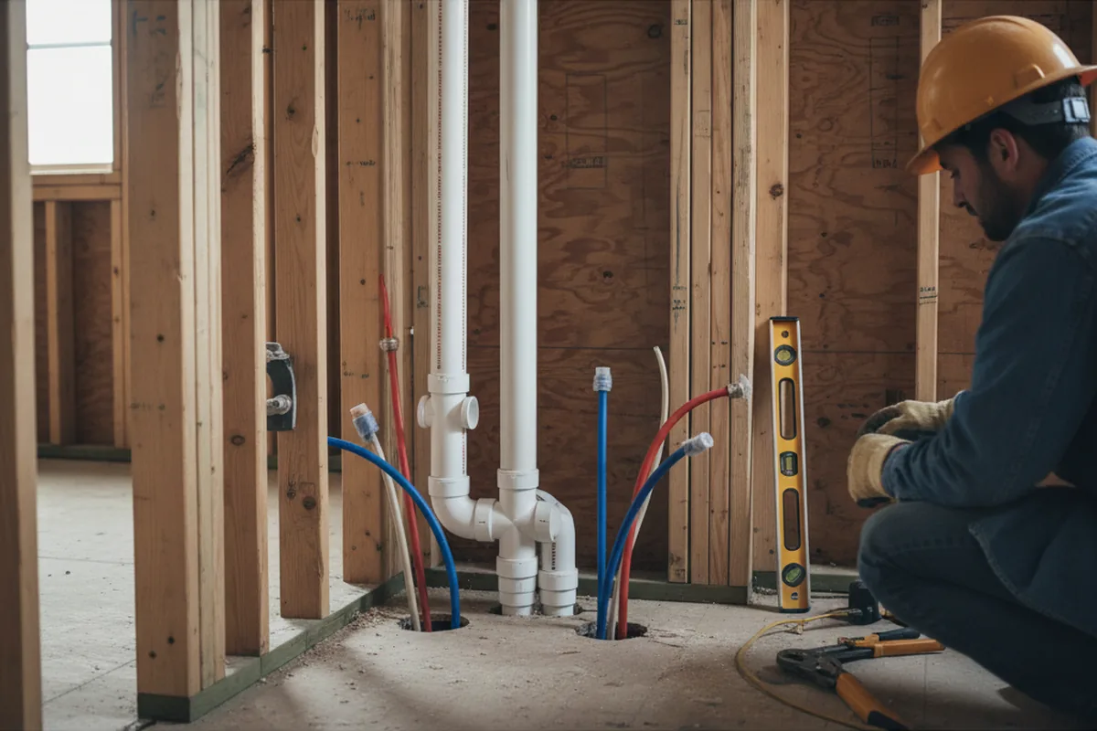 Drain and supply rough-in during Leak Detection in Lakeview