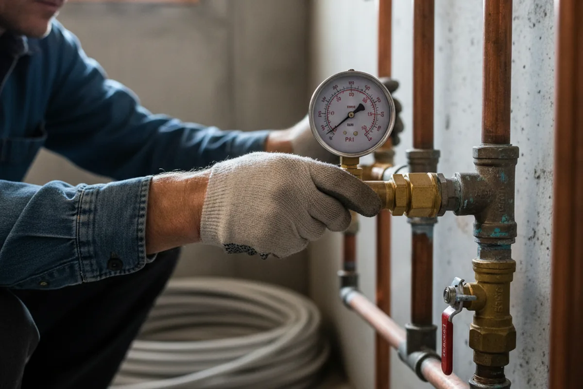 Pressure testing a repaired line during Water Line Repair in Lakeview